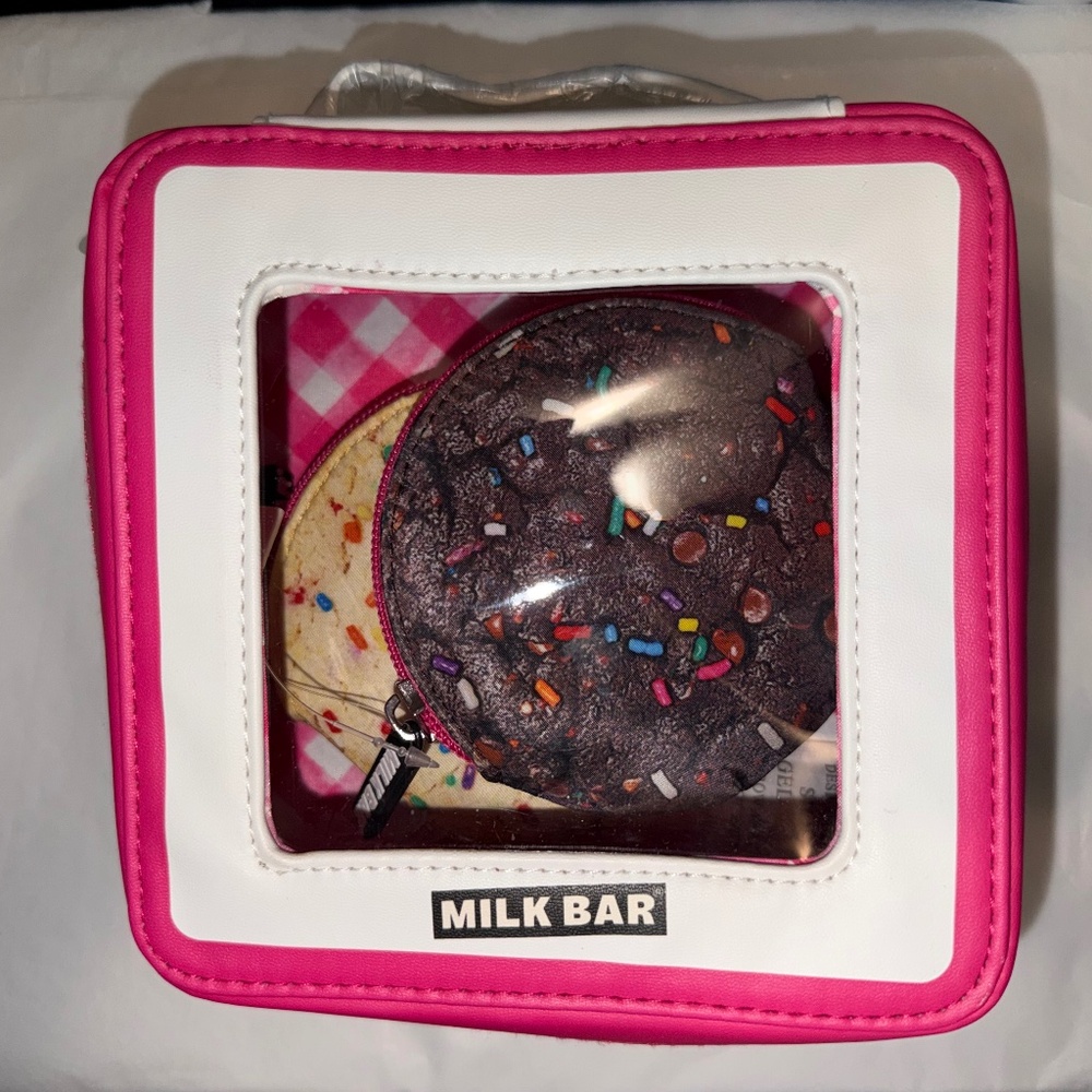 Bath & Body Works Milk Bar Cosmetic Bag w/2 coin wallets